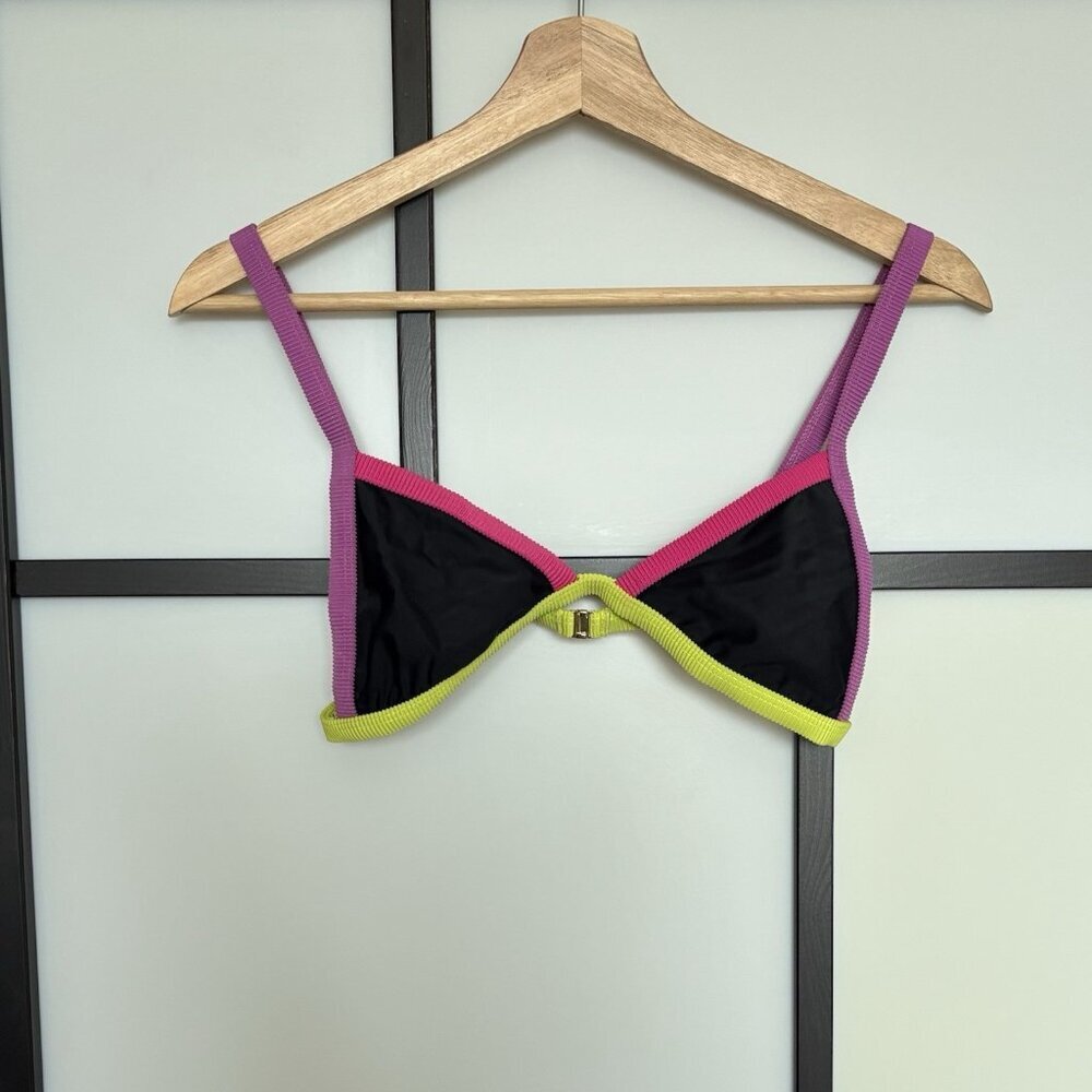 Beach Riot Ribbed Swimsuit Top Multicolor Black Size Small Pool Resort Beachy